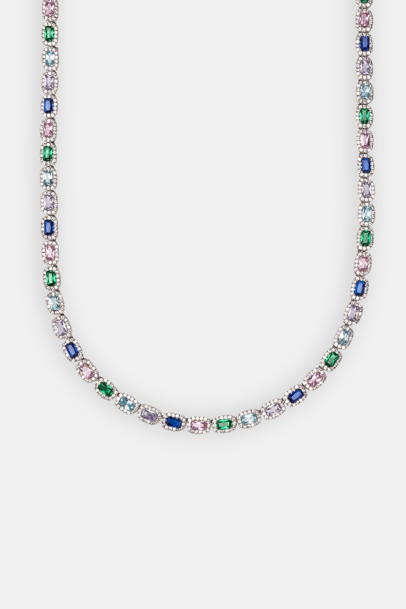 Multi Colour Iced Bezel Chain - 6mm